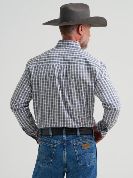 WRANGLER GEORGE STRAIT BLUE BLACK PLAID - MENS SHIRT  - 112381961