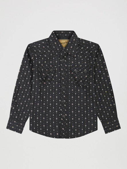 WRANGLER RETRO BLACK PRINT - KIDS BOYS SHIRT - 112381884