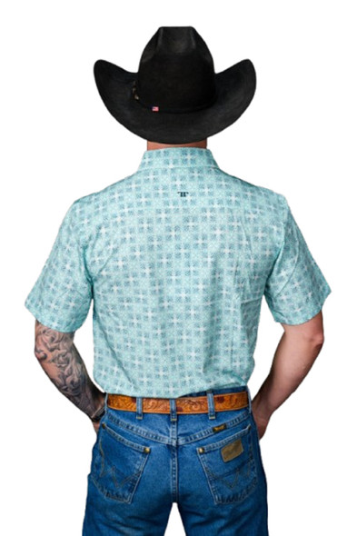 FERREL THE WESLEY TEAL PRINT - MENS SHIRT  - FBS1026107