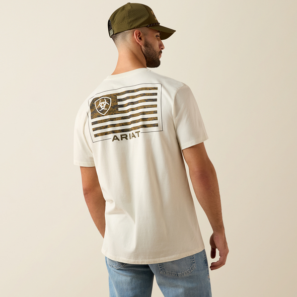 ARIAT BUCKLE FLAG PATRIOT SILVER - MENS TEE  - 10080252