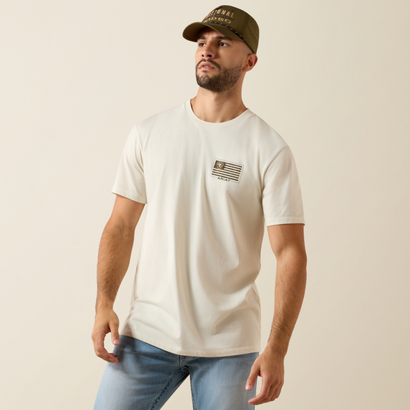 ARIAT BUCKLE FLAG PATRIOT SILVER - MENS TEE  - 10080252