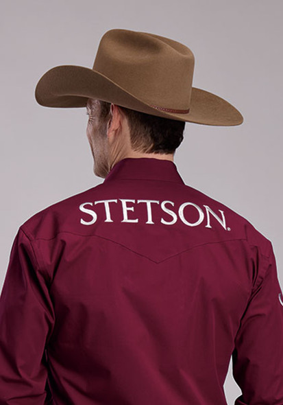 STETSON STETSON SOLID LOGO WINE - MENS SHIRT  - 11-001-0489-9165WI