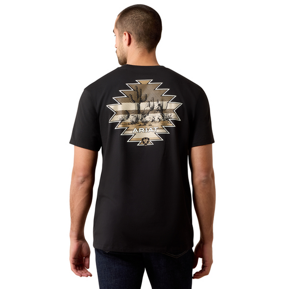 ARIAT CACTUS RIDER BLACK - MENS TEE  - 10061641