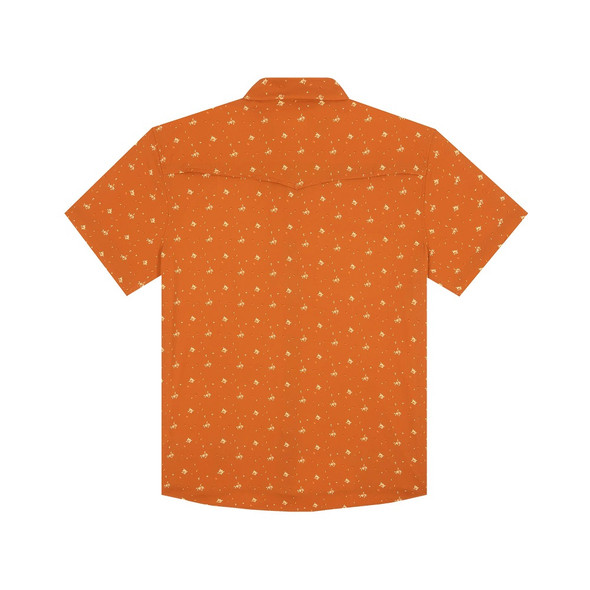 PONCHO  BURNT ORANGE PERFORMANCE NYLON - MENS SHIRT WESTERN SNAPS - THE FOURTH AND FIVE