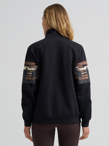 WRANGLER WILD WEST PULLOVER BLACK - LADIES SWEATSHIRT  - 112382737