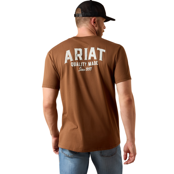 ARIAT WOODEN FORTY EIGHT BROWN - MENS TEE  - 10073411