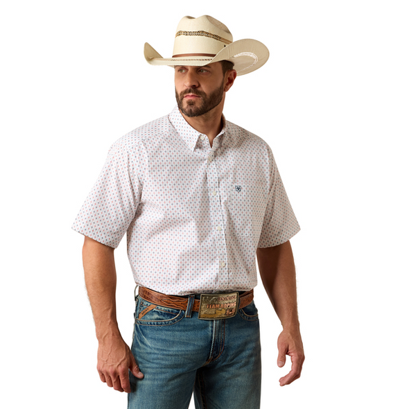 ARIAT NOAM CLASSIC WHITE GEO PRINT - MENS SHIRT  - 10073586