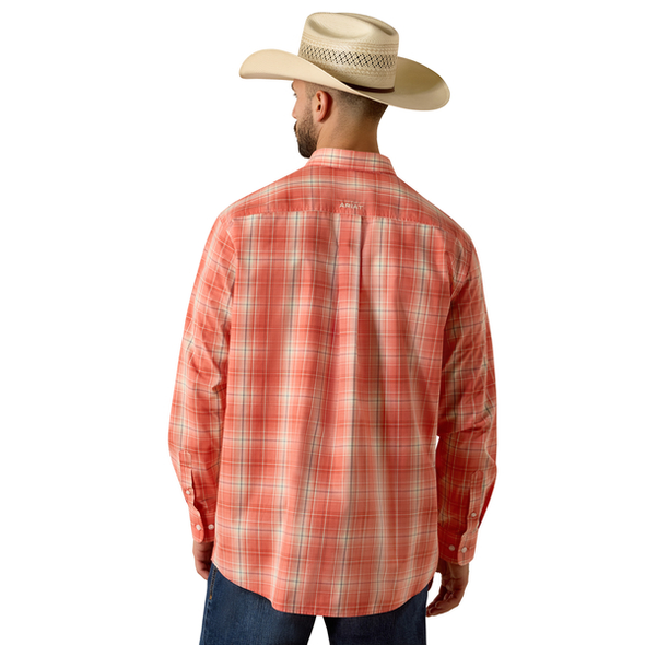 ARIAT PRO NOBLE HOT CORAL PLAID - MENS SHIRT  - 10073561