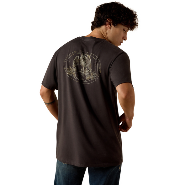 ARIAT PROUDLY AUTHENTIC BROWN - MENS TEE  - 10073457