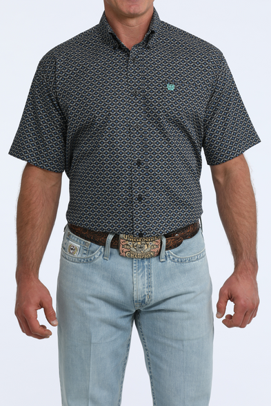 CINCH BLACK SS PRINT - MENS SHIRT  - MTW1111530