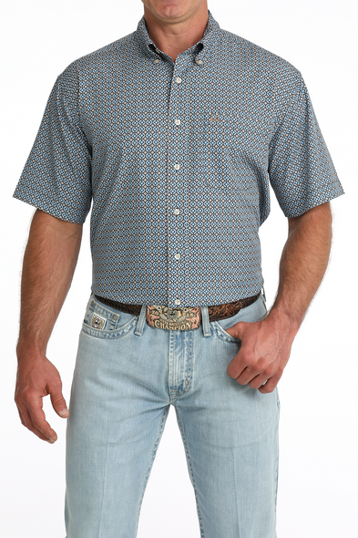 CINCH ARENAFLEX BLUE PRINT - MENS SHIRT  - MTW1704177