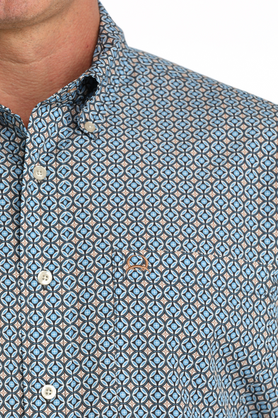 CINCH ARENAFLEX BLUE PRINT - MENS SHIRT  - MTW1704177