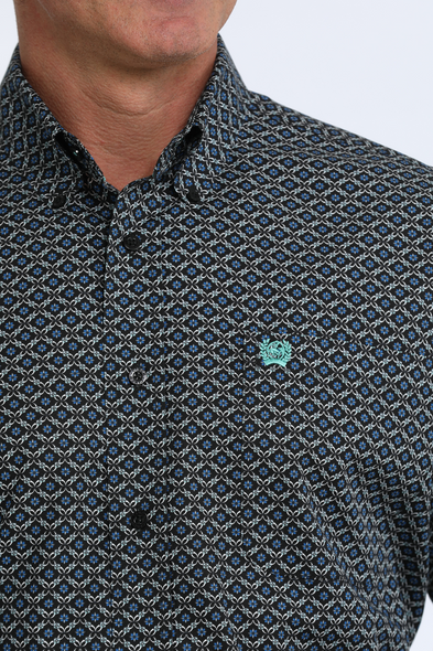 CINCH BLACK LS PRINT - MENS SHIRT  - MTW1106118