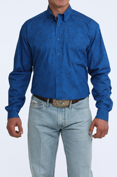 CINCH ROYAL BLUE PAISLEY PRINT - MENS SHIRT  - MTW1106121