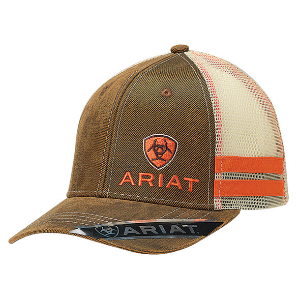 ARIAT OILSKIN BROWN ORANGE ACCENTS - HATS CAP  - 1595002