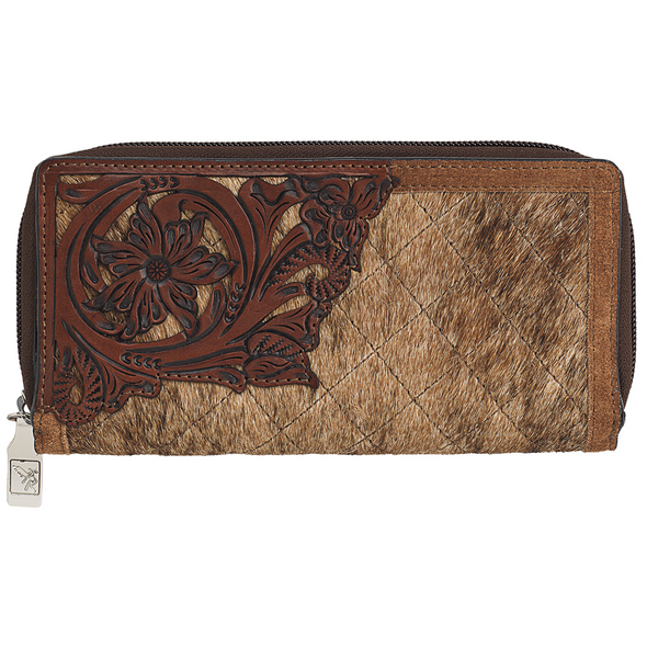 ANGEL RANCH OLIVA BROWN CALF HAIR WALLET - ACCESSORIES WALLET  - D330012502