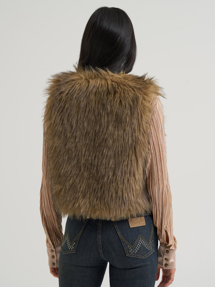 WRANGLER LAINEY WILSON FUR BROWN VEST - LADIES VESTS  - 112382832