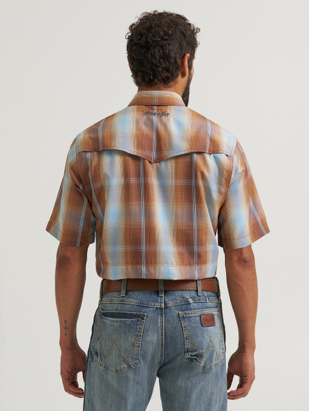 WRANGLER ATG X SNAP BROWN PLAID - MENS SHIRT  - 112382382