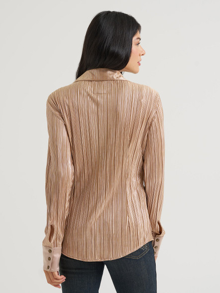 WRANGLER LAINEY WILSON SNAP ROSE GOLD - LADIES SHIRT  - 112382814