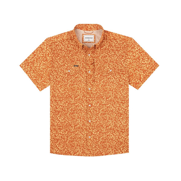 PONCHO  BURNT ORANGE PERFORMANCE NYLON - MENS SHIRT WESTERN SNAPS - THE OCCUPY LEFT FIELD