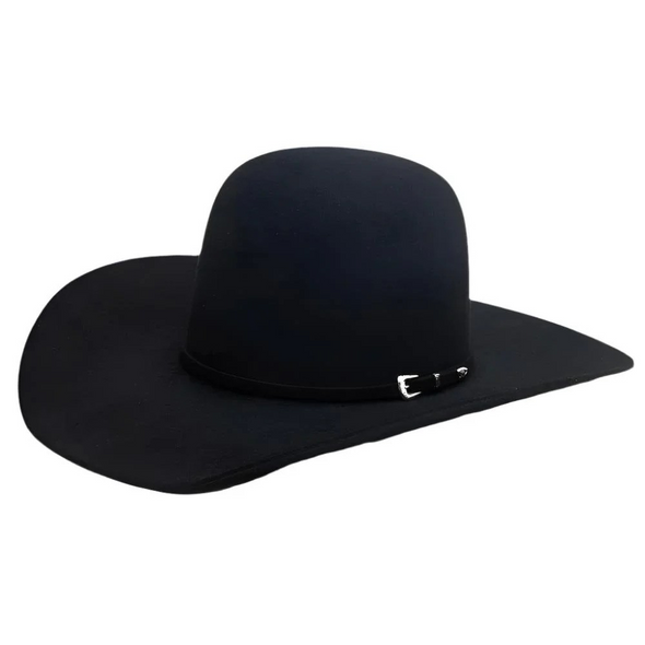 RODEO KING OPEN CROWN 4 1/2" BRIM - HAT FELTS  - OC 7X BLACK FELT