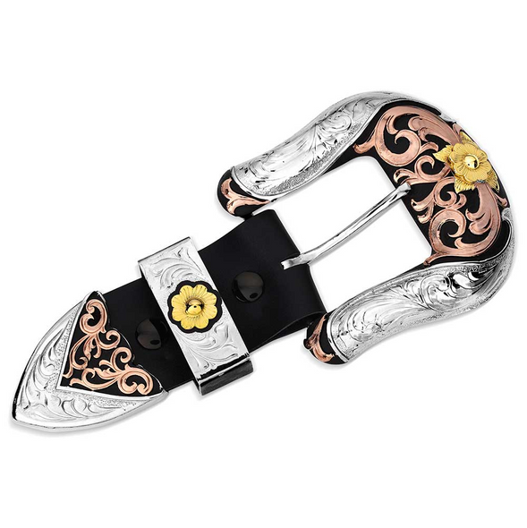 MONTANA SILVERSMITHS ROSE GOLD FILIGREE 3 PIECE SET - ACC BUCKLE  - 53310