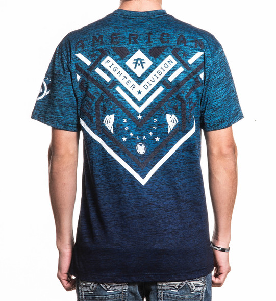 AMERICAN FIGHTER ANTIGO NEON BLUE NAVY - MENS TEE  - FM16598