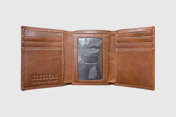 STETSON BASKETWEAVE EMBOSSED BROWN - ACCESSORIES WALLET  - 9811001-200