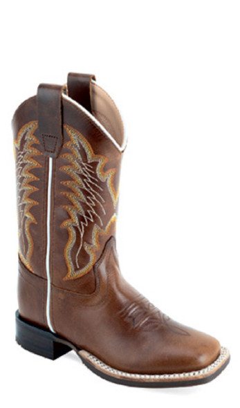 OLD WEST YOUTH BROAD SQUARE TOE BROWN - BOOT KIDS BOYS - BSY2009