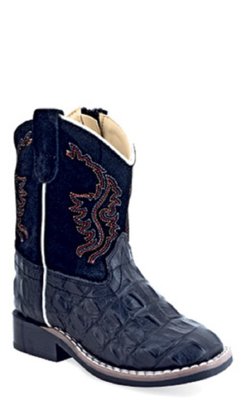 OLD WEST TODDLER CAIMAN BLACK PRINT - BOOT KIDS BOYS - BSI2010