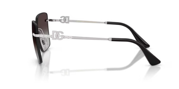 DOLCE & GABBANA SQUARE SILVER BAQUETTE CRYSTAL - SUNGLASS DOLCE & GABBANA  - 2332B05/8G