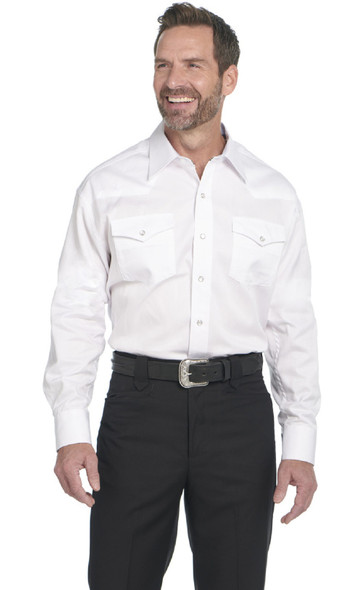 SIDRAN WHITE SNAP DRESS SHIRT - MENS SHIRT  - CSS2000- WHITE