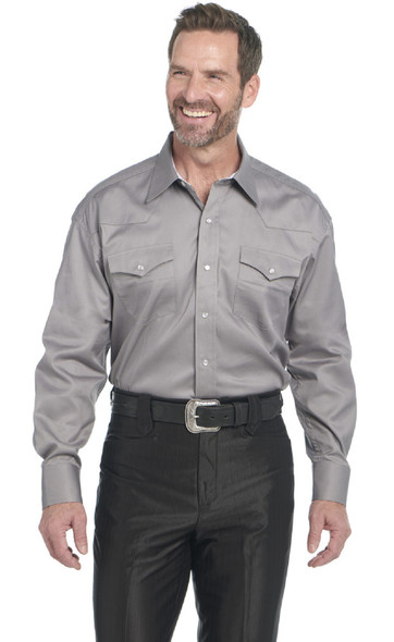 SIDRAN STEEL GREY SNAP DRESS SHIRT - MENS SHIRT  - CSS2000- STEEL GREY