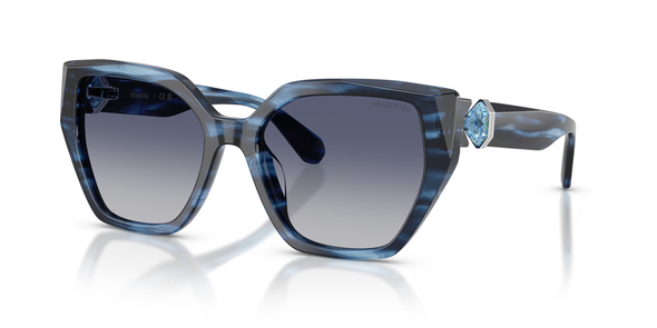 SWAROVSKI STRIPED BLUE W/ GRADIENT BLUE - SUNGLASS SWAROVSKI  - 6044U10904L