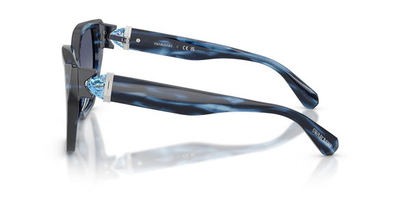SWAROVSKI STRIPED BLUE W/ GRADIENT BLUE - SUNGLASS SWAROVSKI  - 6044U10904L