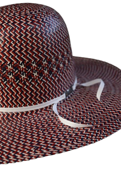 AMERICAN HAT COMPANY RED WHT & BLUE OPEN CROWN 41/4 - HAT STRAWS  - 2030S
