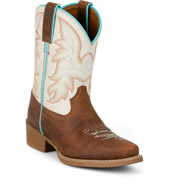 JUSTIN  COGNAC BROWN & FUSCHIA - BOOT KIDS GIRLS - JK2796