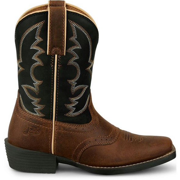 JUSTIN  TAD COGNAC WATER BUFFALO - BOOT KIDS GIRLS - JK7376