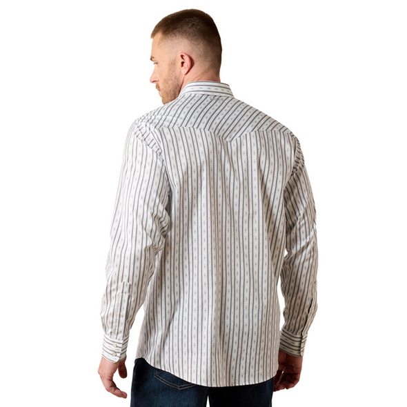 ARIAT EVERYTHING WHITE STRIPE PRINT - MENS SHIRT  - 10079769