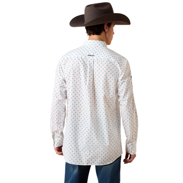 ARIAT TEAM EMORY FITTED WHITE GEO - MENS SHIRT  - 10079415