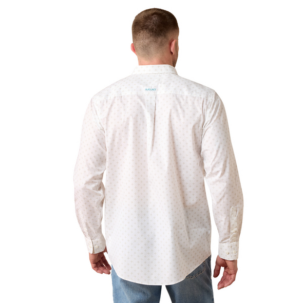 ARIAT WF BARLOW WHITE GEO PRINT - MENS SHIRT  - 10079425
