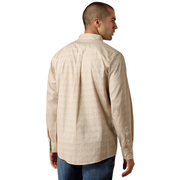 ARIAT WF SAVANNAH TAN SCROLL PRINT - MENS SHIRT  - 10079431
