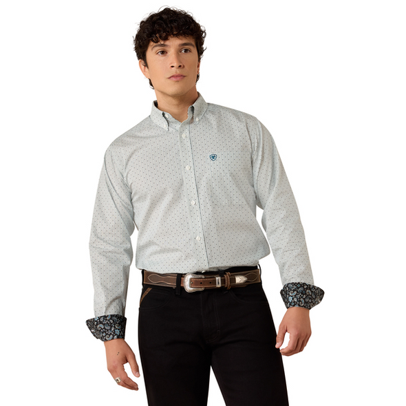 ARIAT WF BRYTON OFF WHITE MULTI DOT - MENS SHIRT  - 10079263