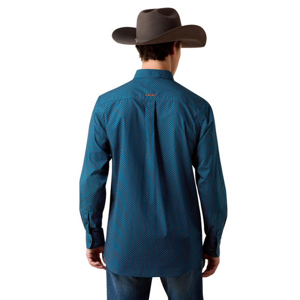 ARIAT CLAUDE FITTED SAILOR BLUE GEO - MENS SHIRT  - 10079444