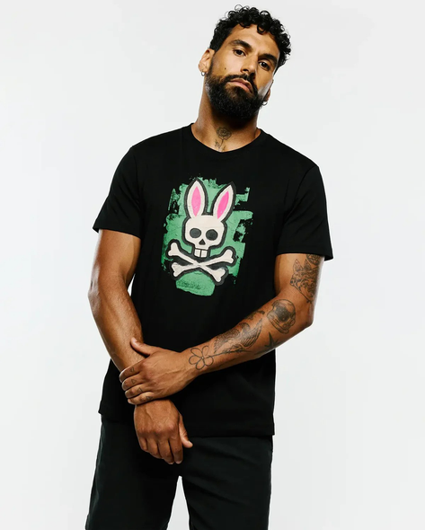 PSYCHO BUNNY MARCUS BUNNY GRAPHIC TEE-BLACK - MENS TEE  - MT0200306-001