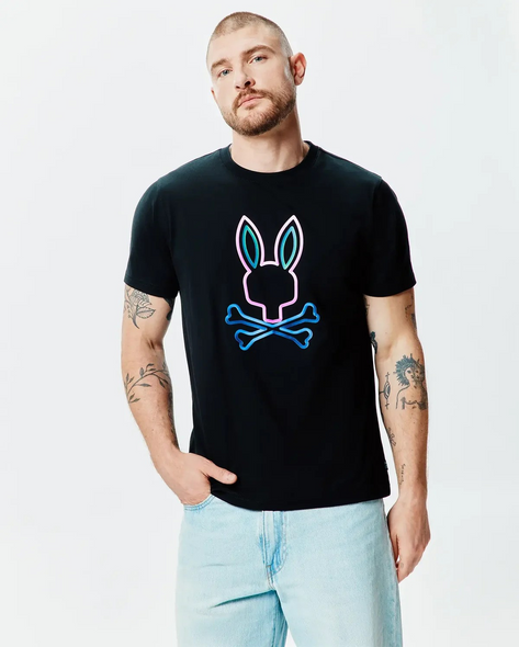 PSYCHO BUNNY DAYTON GRAPHIC TEE-BLACK - MENS TEE  - MT0200303-001