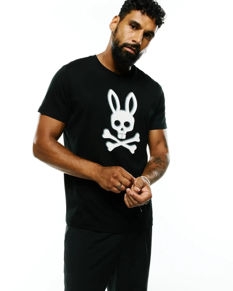 PSYCHO BUNNY EMMANUEL GRAPHIC TEE-BLACK - MENS TEE  - MT0200353-001