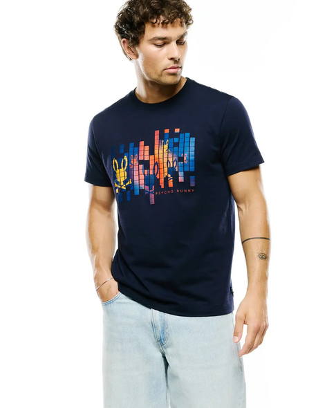 PSYCHO BUNNY ZANDER GRAPHIC BARITONE BLUE - MENS TEE  - MT0200373-423