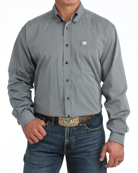 CINCH NAVY STRIPE PRINT - MENS SHIRT  - MTW1106130