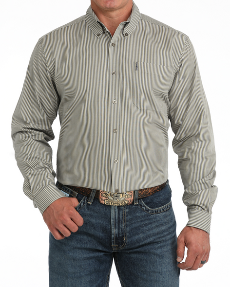 CINCH MODERN FIT OLIVE PRINT - MENS SHIRT  - MTW1347162